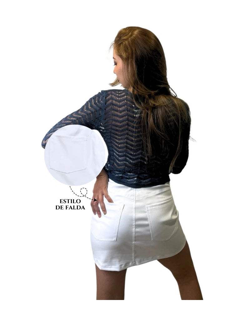 Falda Marinera blanca