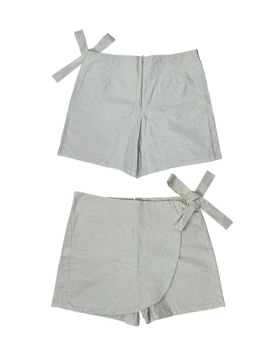Falda short Lino verde olivo