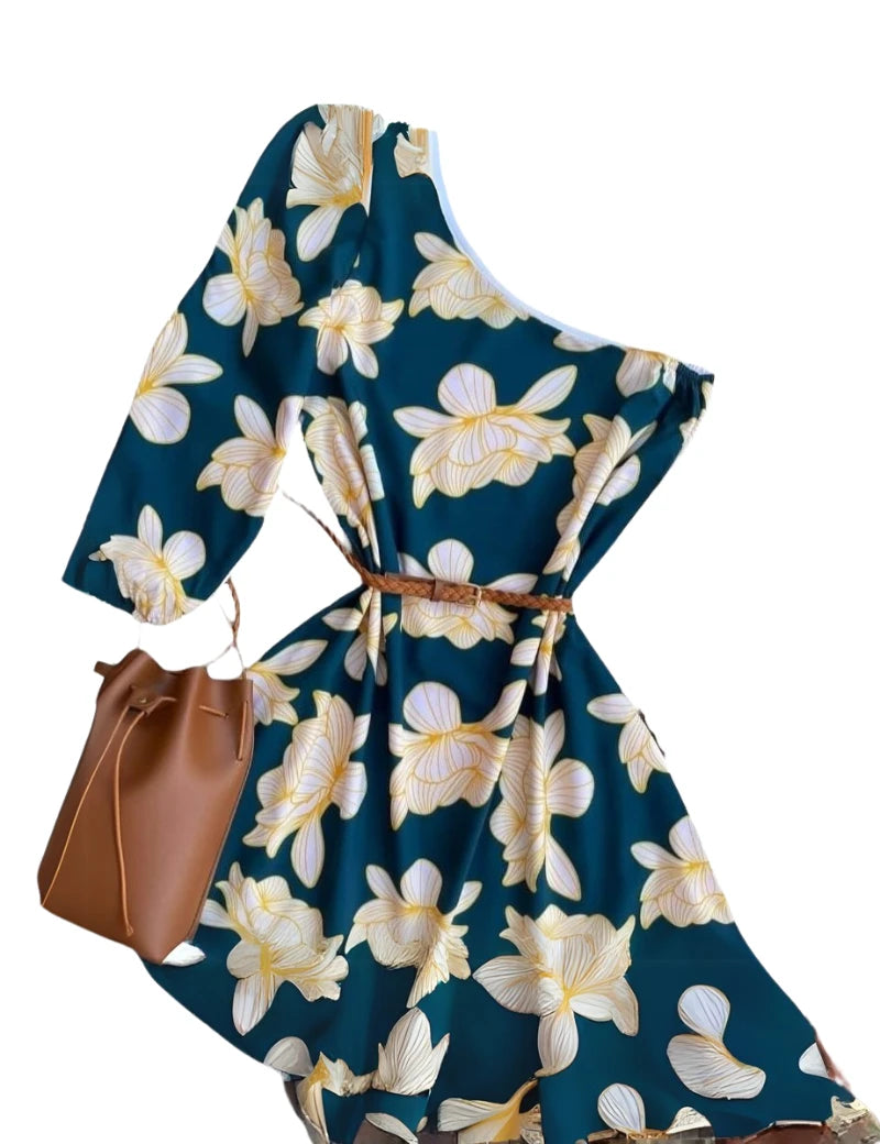 Vestido Orquidea verde flores