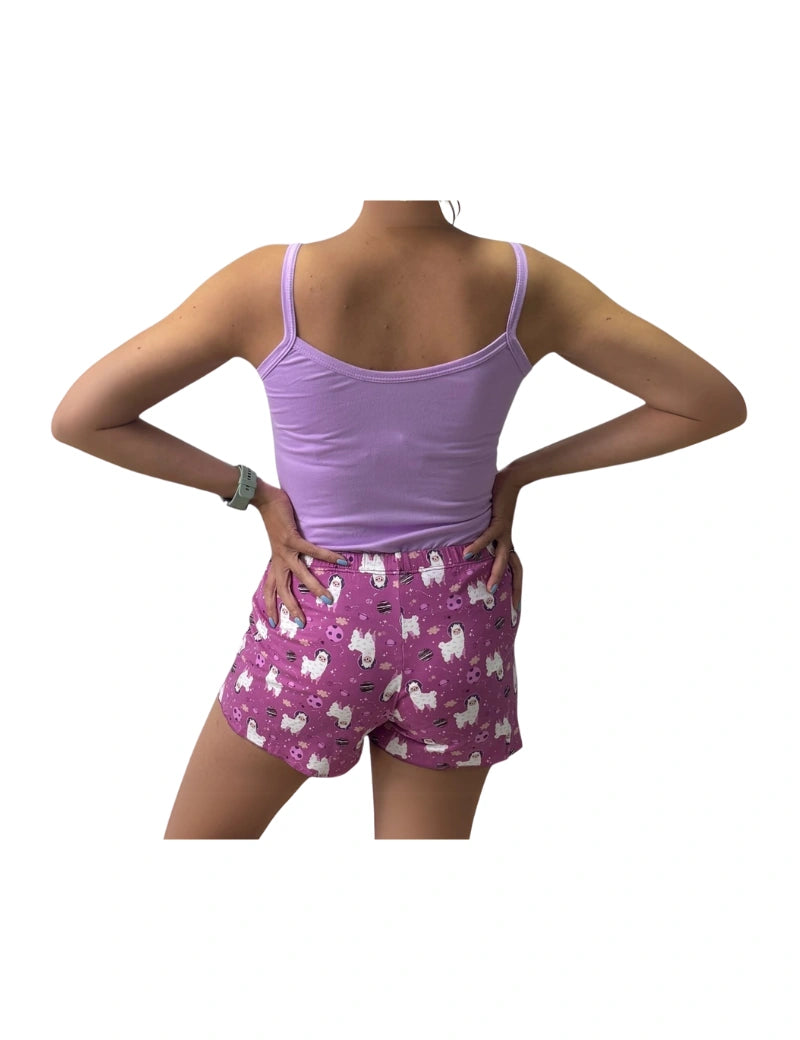 Pijama short lila