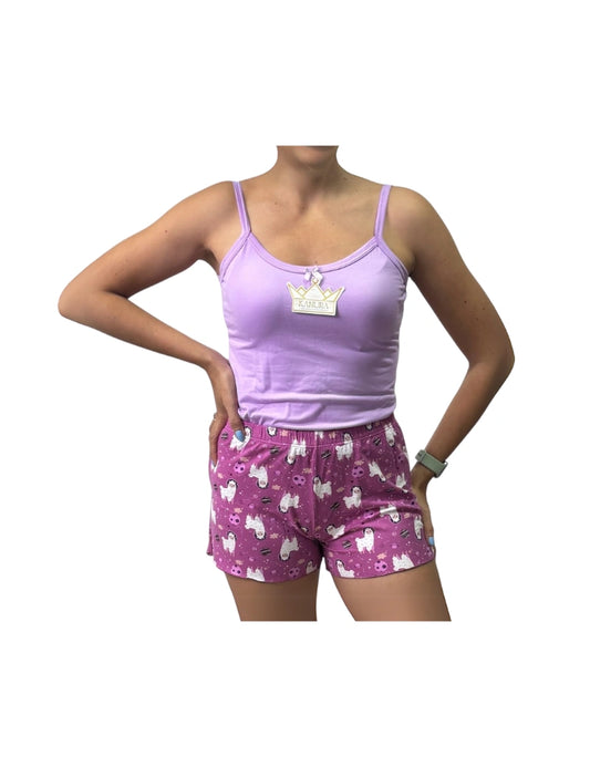 Pijama short lila