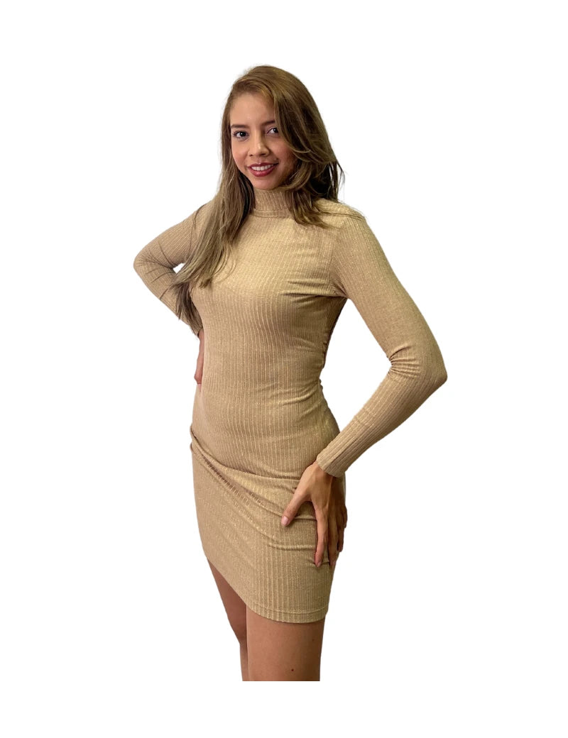 Vestido las vegas dorado