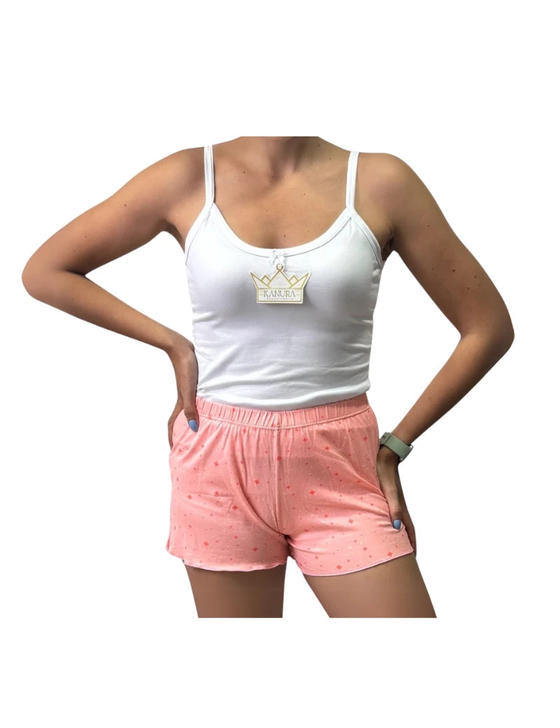 Pijama short naranja