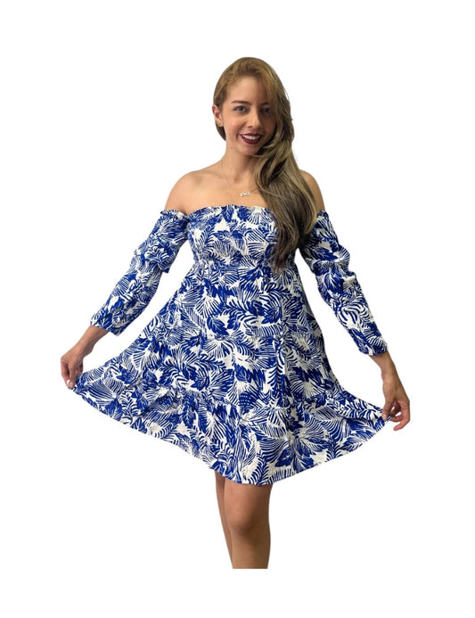 Vestido Hortensia azul rey