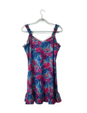Vestido Orquidea azul fucsia tropical