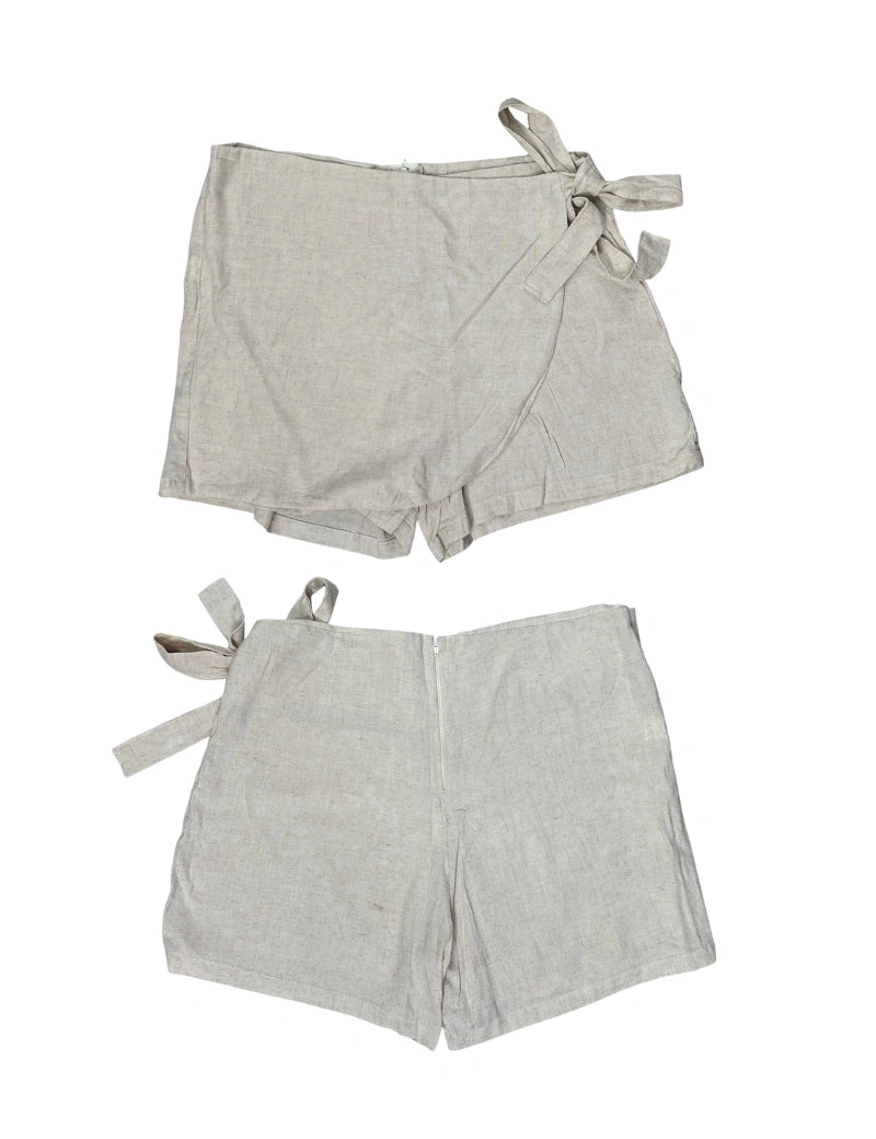 Falda short Lino mocca