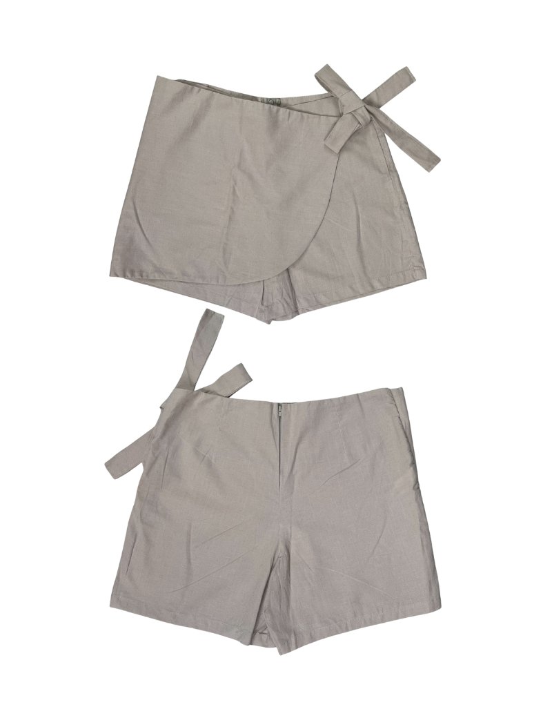 Falda short Lino beige