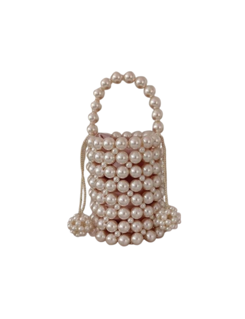 Bolso perlas marfil