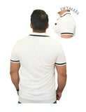 Camisa tipo polo blanca/negra con bolsillo